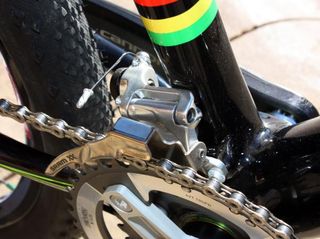 Direct mount front derailleurs make for a lighter seat tube than if a clamp was required.