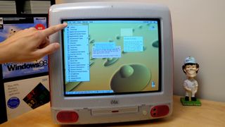 Touchscreen iMac G3 in use