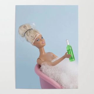 Barbie in a bathtub poster