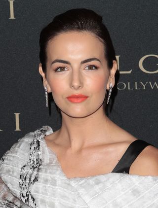 Camilla Belle Pouts At The Bvlgari Decades Of Glamour Pre-Oscar Party, 2014