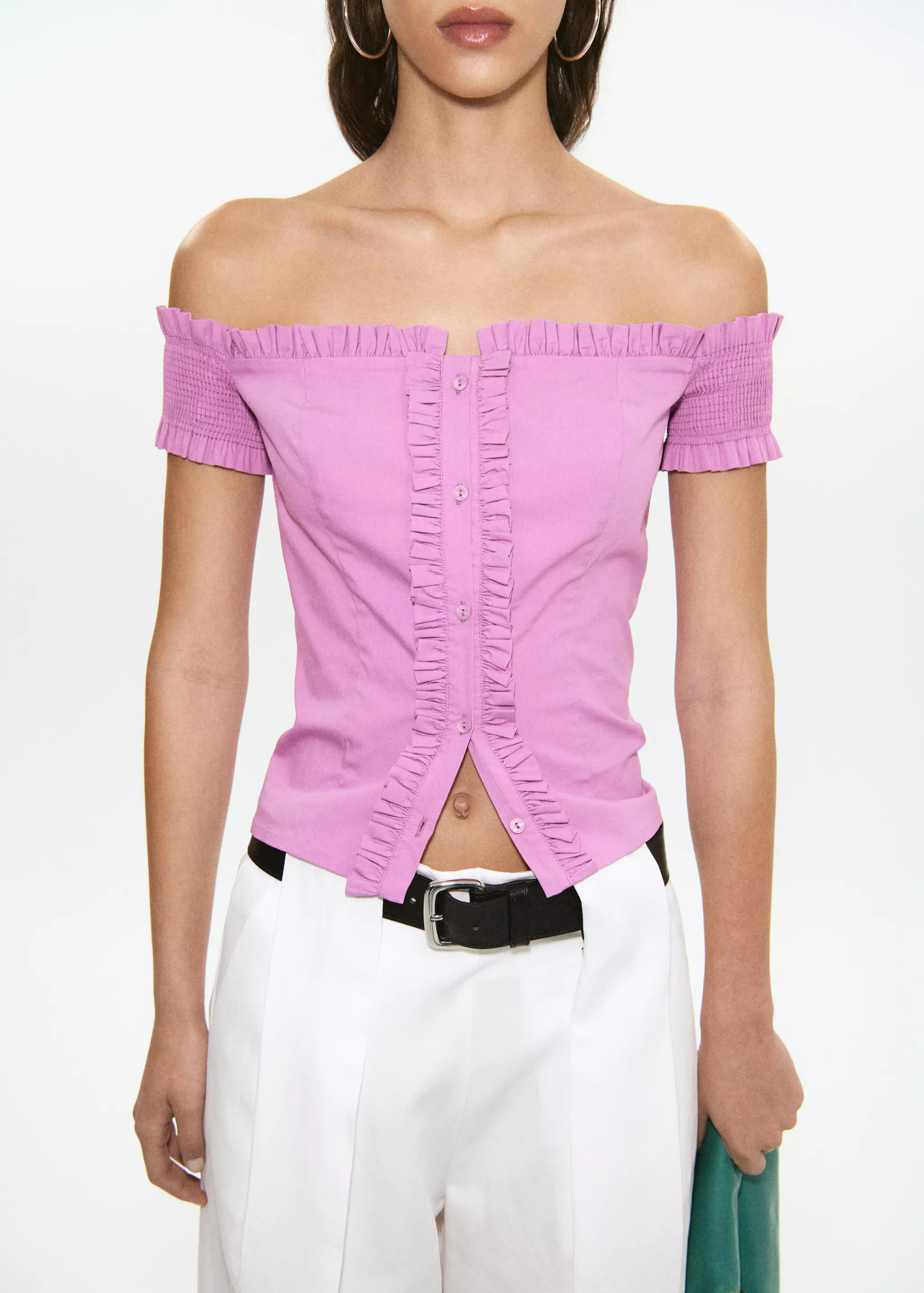 Top With Ruffled Detail - Women | Mango Usa