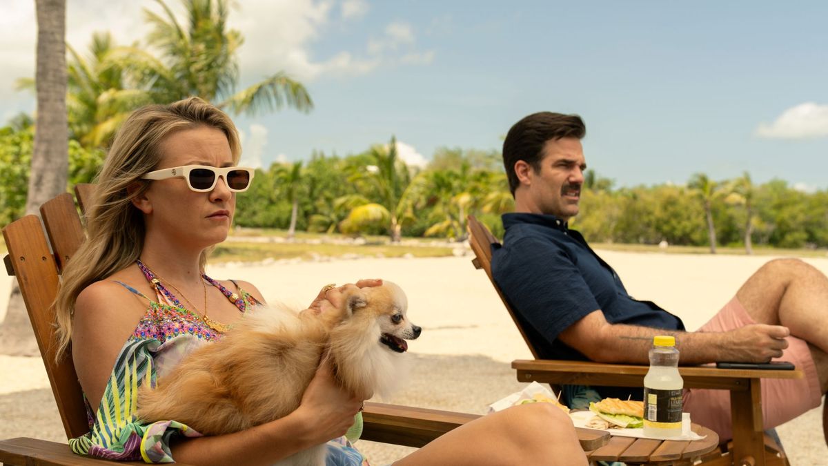 Meredith Hagner and Rob Delaney in Bad Monkey, one of the best Apple TV Plus shows to stream