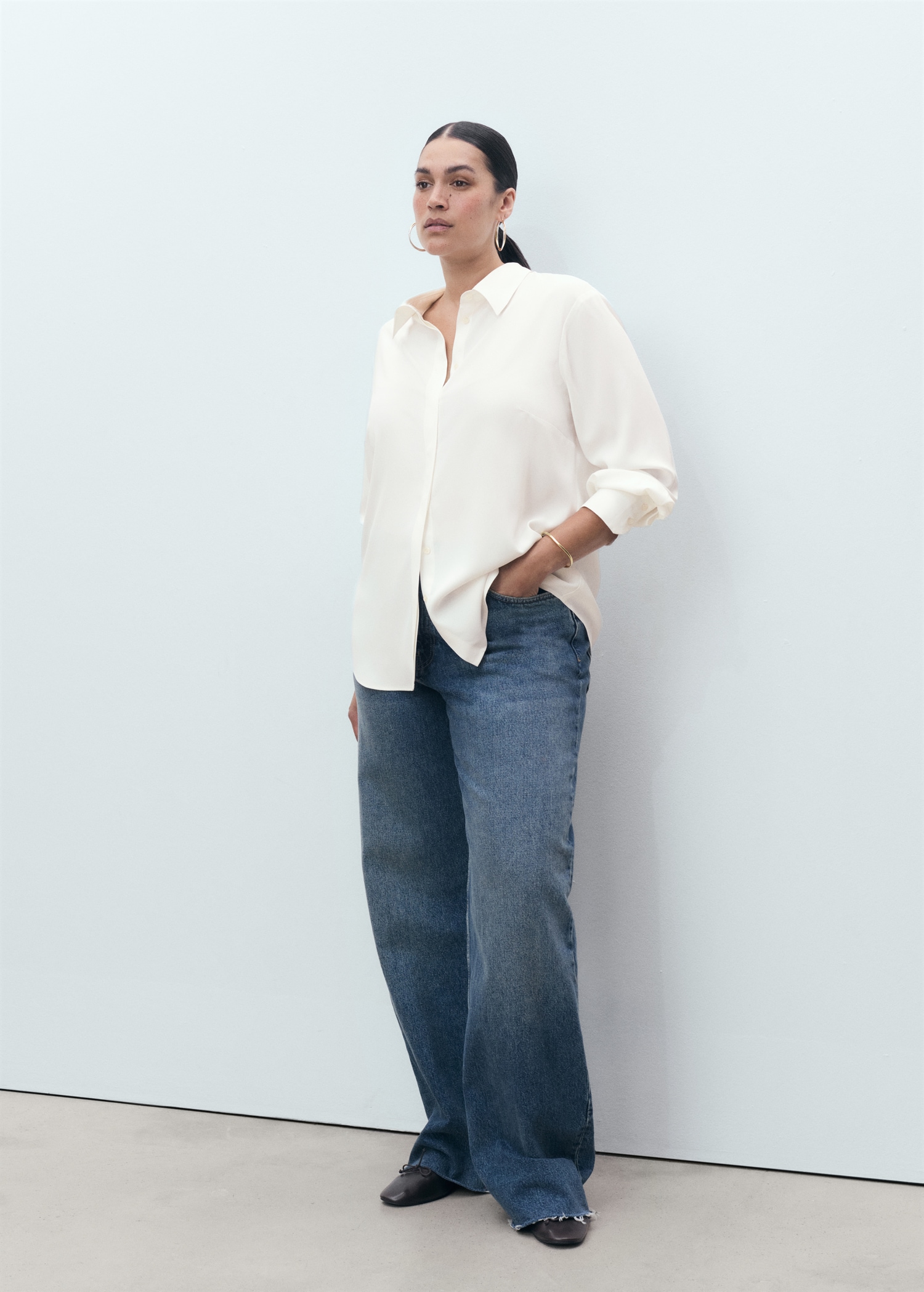 Fluid Long-Sleeved Blouse - Women | Mango United Kingdom