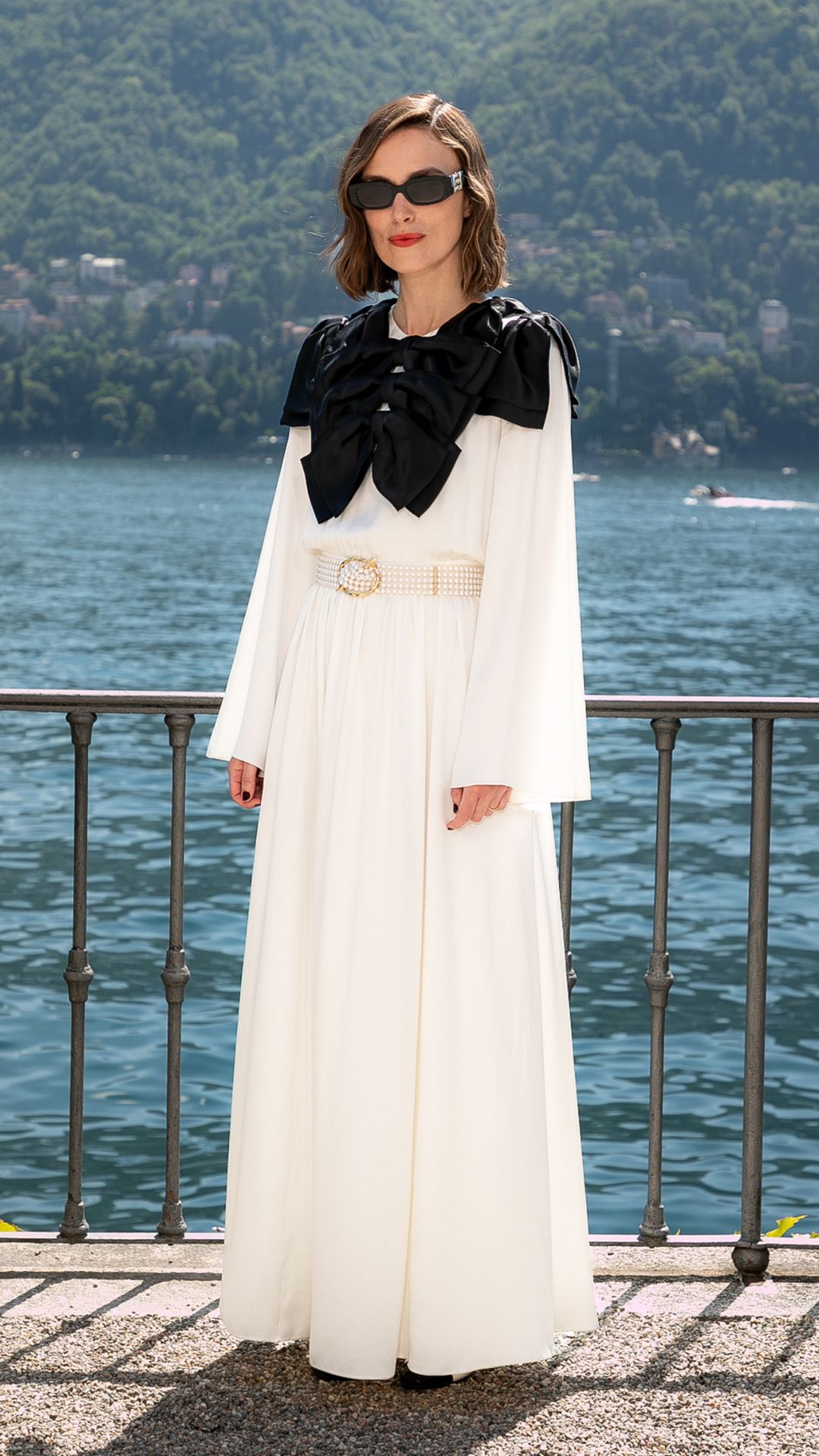 keira knightley wearing a chanel monochrome gown