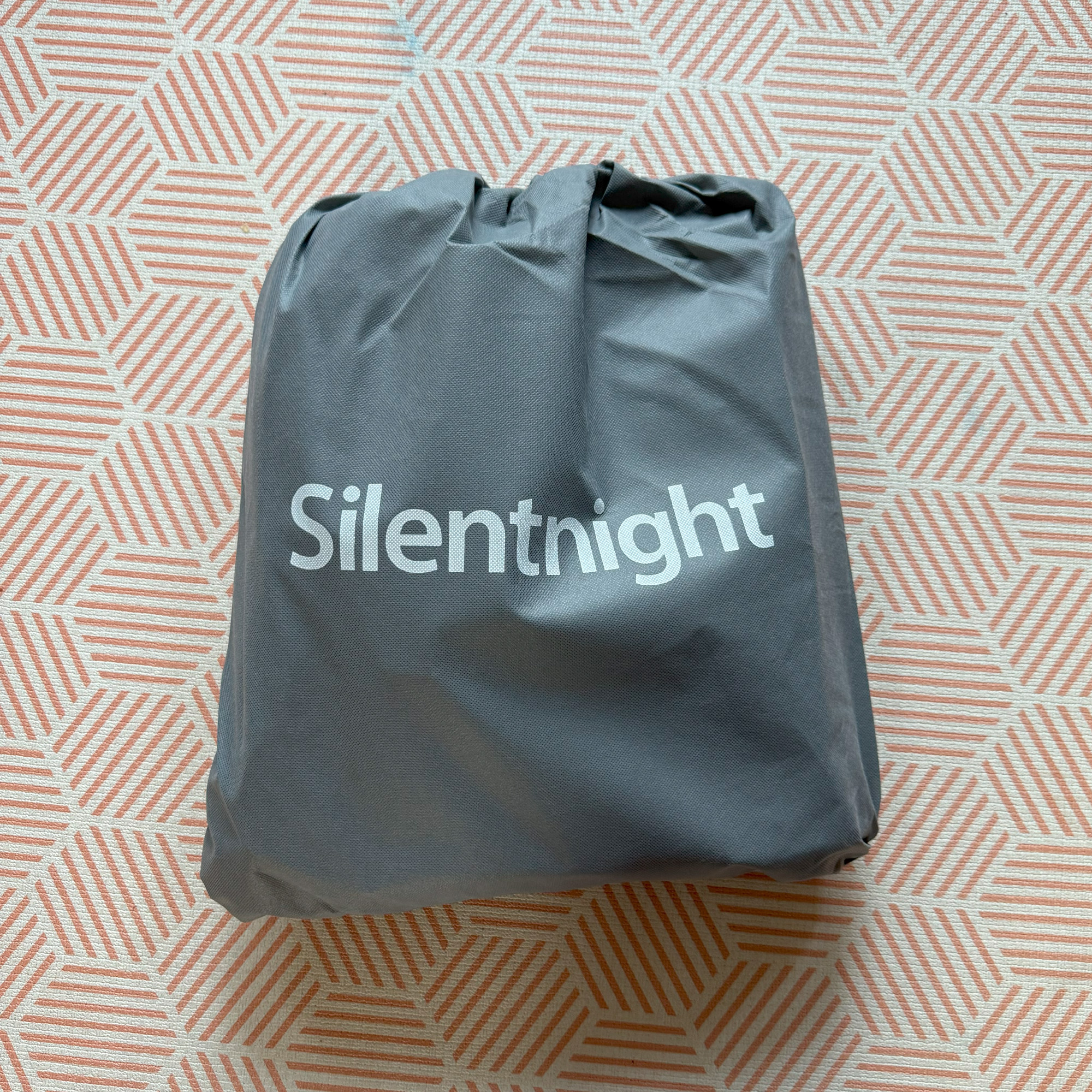 The Silentnight Extra High Flocked Airbed being tested