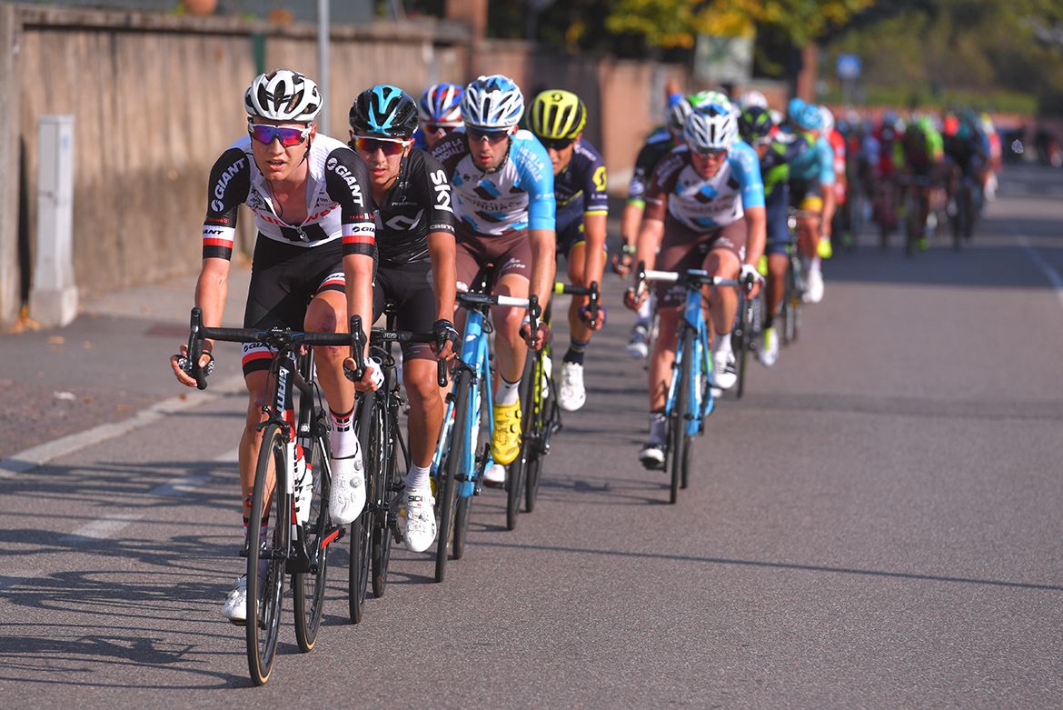 Wilco Kelderman at the front of the bunch