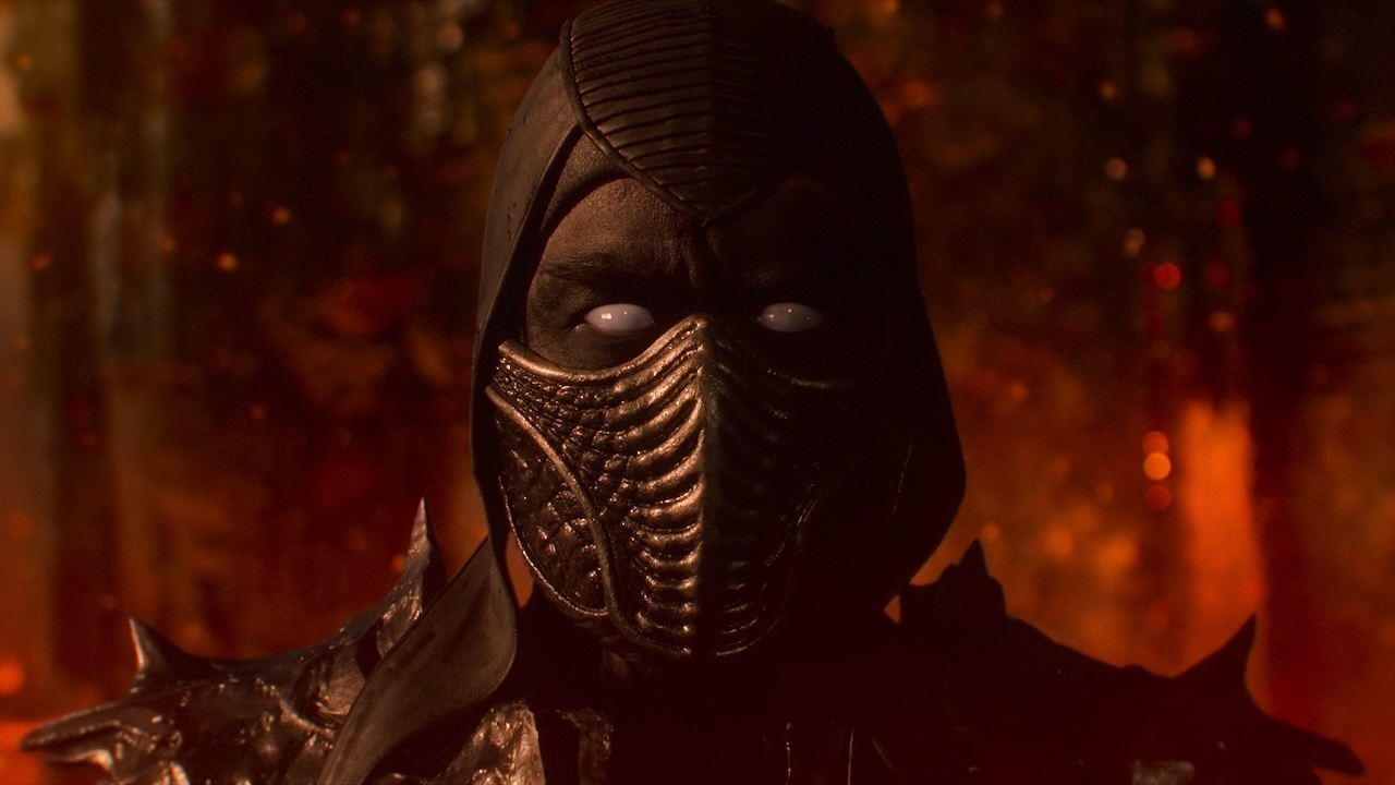 Scorpion standing inside of a lava-filled chamber in Mortal Kombat II