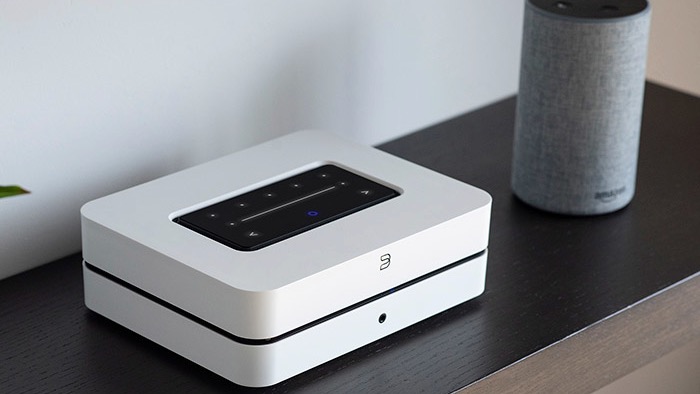Bluesound Powernode (2021) on shelf