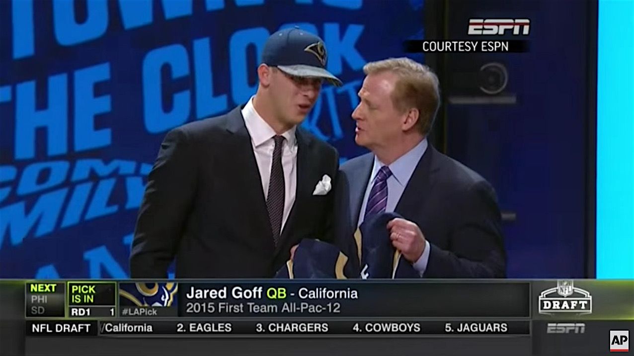 The Rams pick Jared Goff in 2016 NFL draft