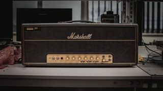 Marshall Modified 1959 amp on a work bench