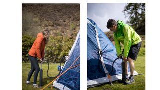 Air tents vs pole tents: Inflating the Vango Osiris Air 500 with a pump