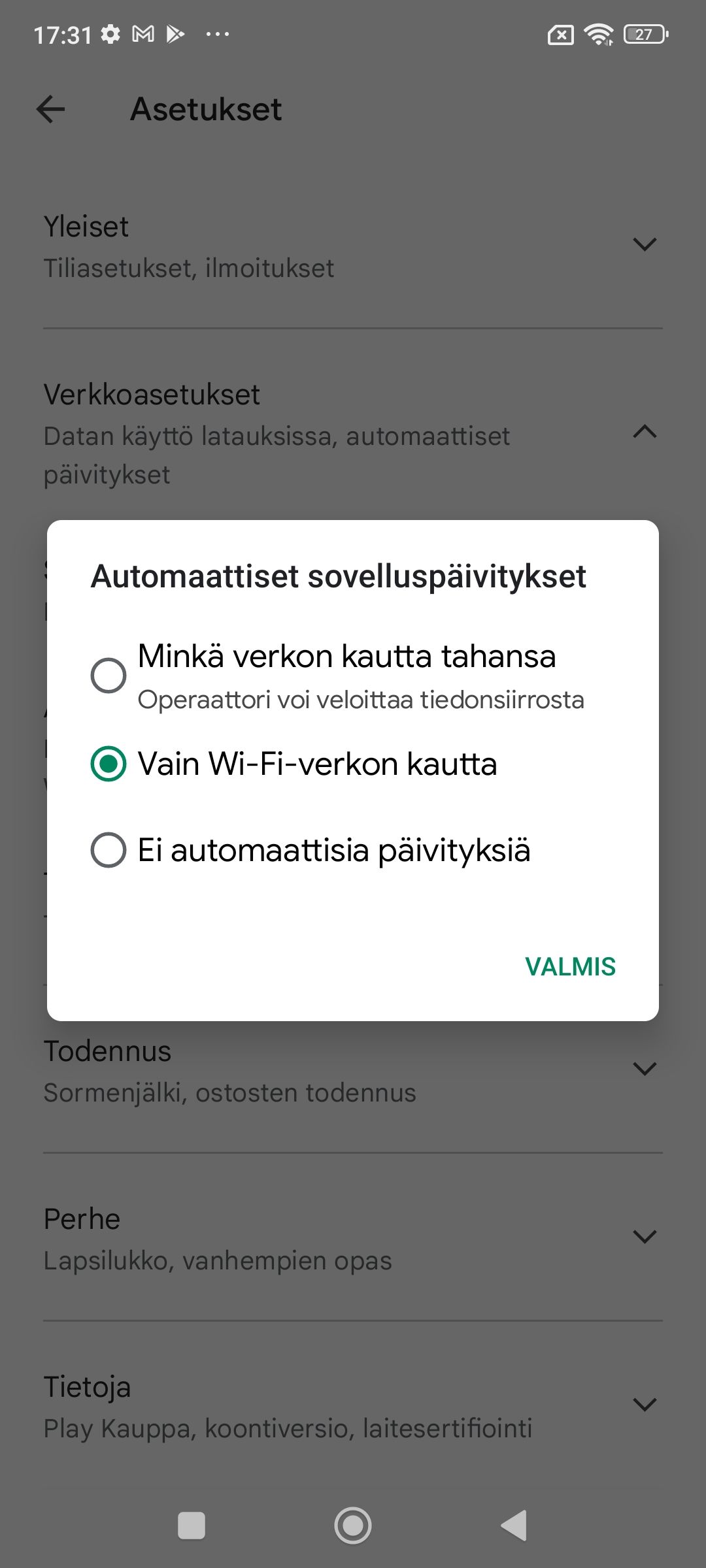 Android-sovelluksen p&auml;ivitt&auml;minen 6