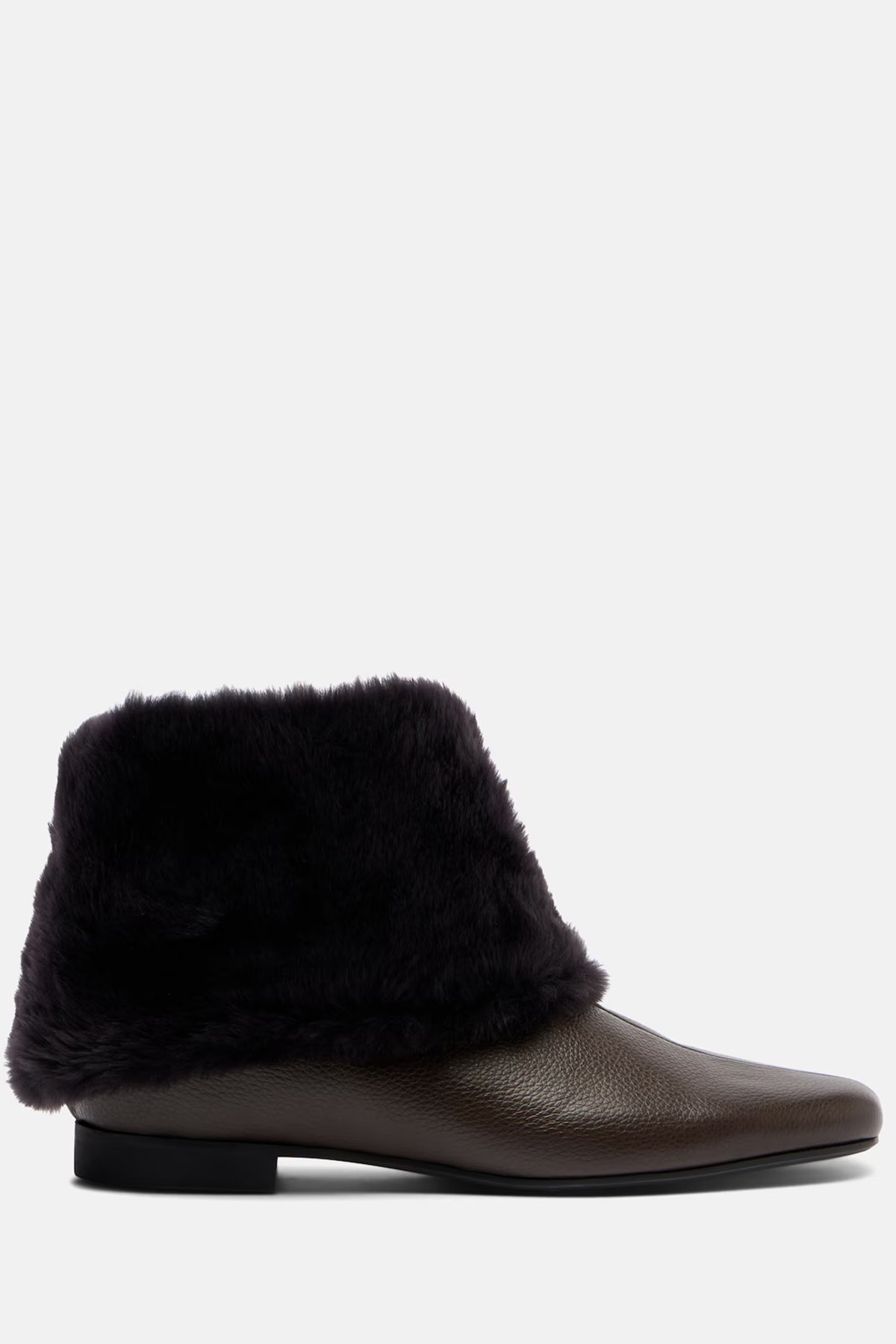 Shearling-Lined Leather Ankle Boots
