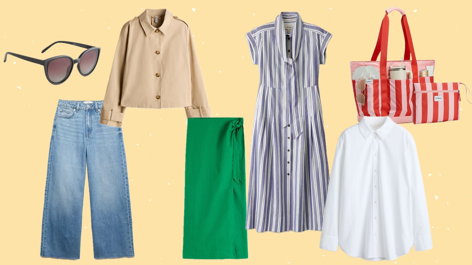 a selection of cut out shots of pieces to pack on a staycation