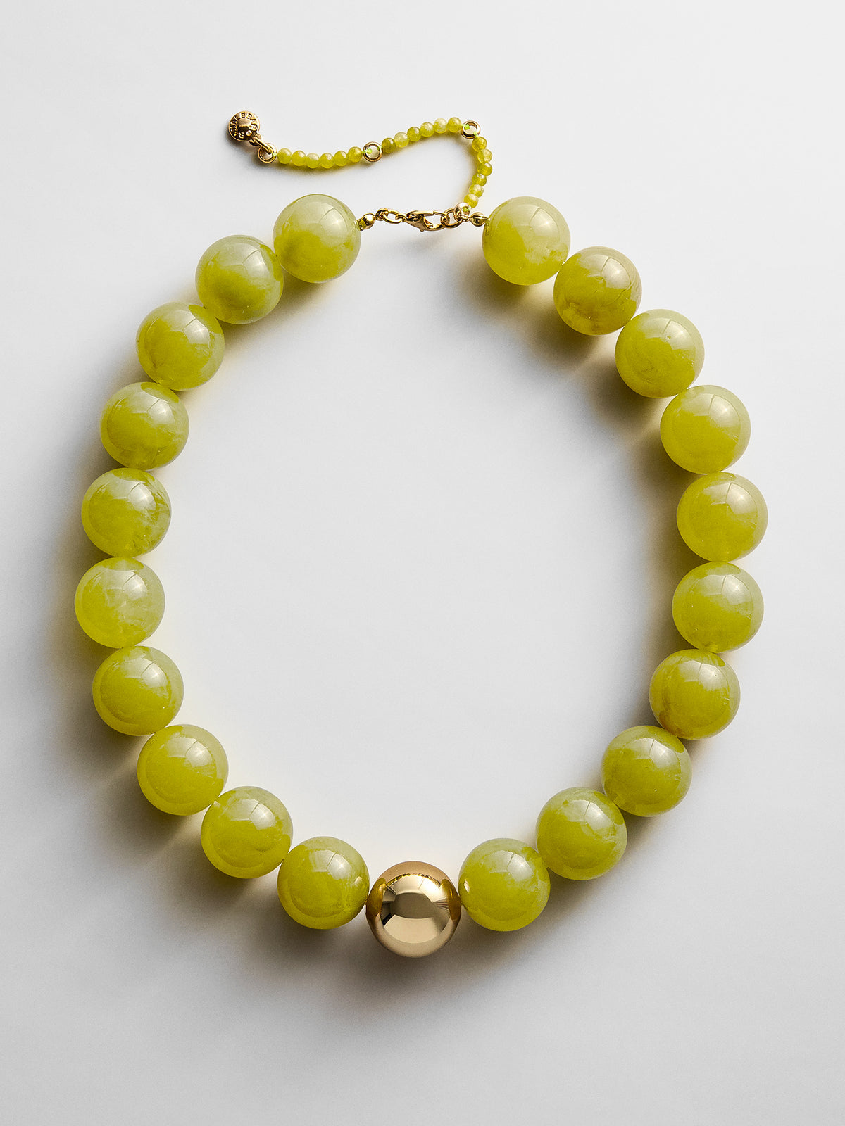 Jane Beaded Necklace - Olive Jade