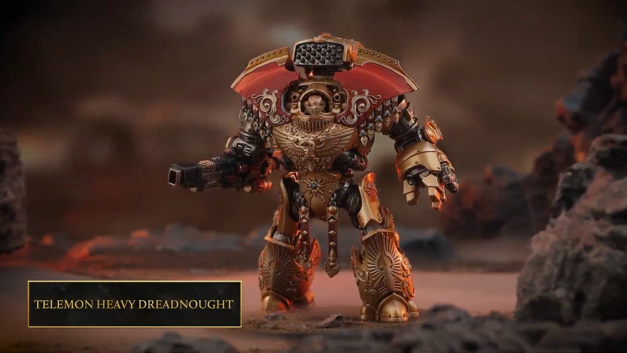 Custodes miniatures against a misty battlefield