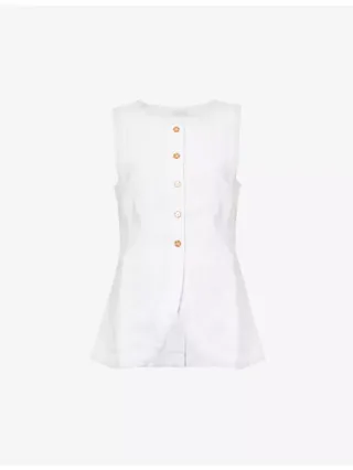 Emma Round-Neck Linen Waistcoat