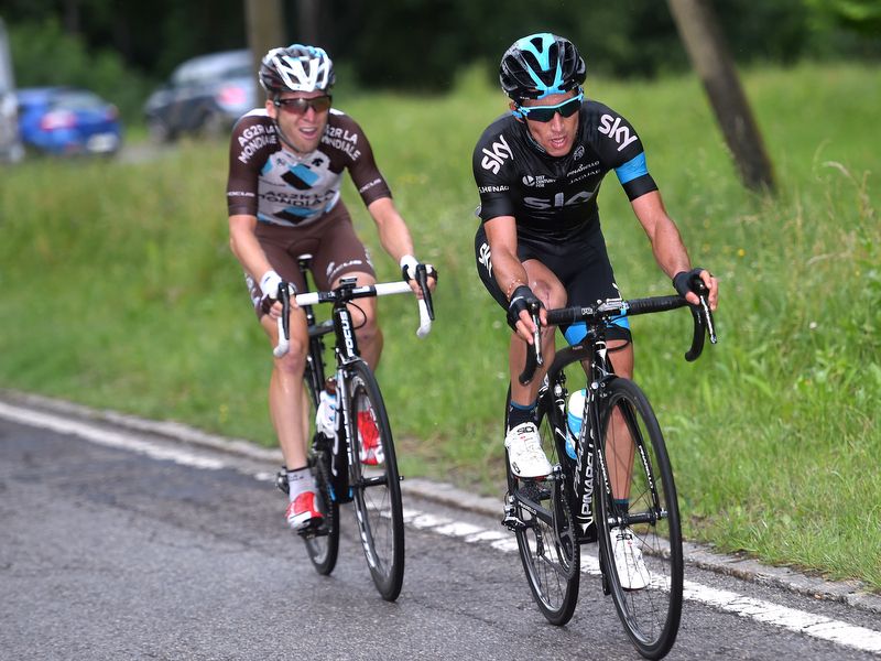 Sergio Luis Henao (Team Sky) with Jan Bakelants (AG2R La Mondiale)
