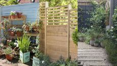 three images of garden fences