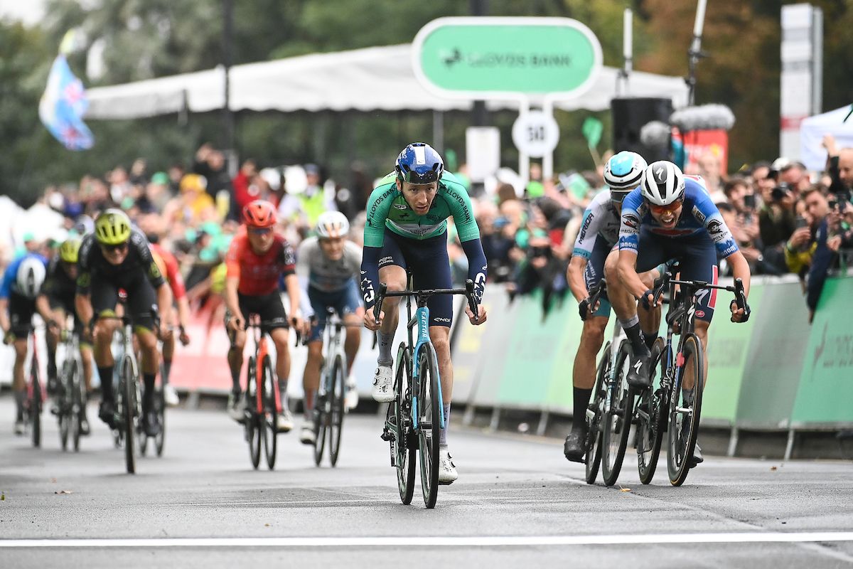 Picture by Simon Wilkinson/SWpix.com - 05/09/2024 - Lloyds Bank Tour of Britain 2024 - Stage 3:&Acirc;&nbsp;Sheffield to Barnsley - Stevie Williams (Israel - Premier Tech) wins Stage 3 of the Lloyds Bank Tour of Britain 2024 in Barnsley