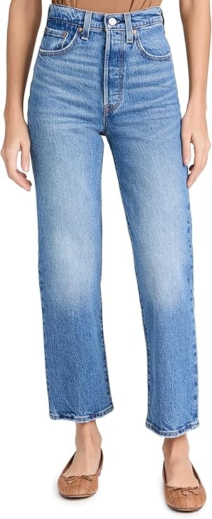 Levi's Women's Premium Ribcage Straight Ankle Jeans, Dance Around, 27