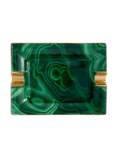 Malachite Porcelain Ashtray