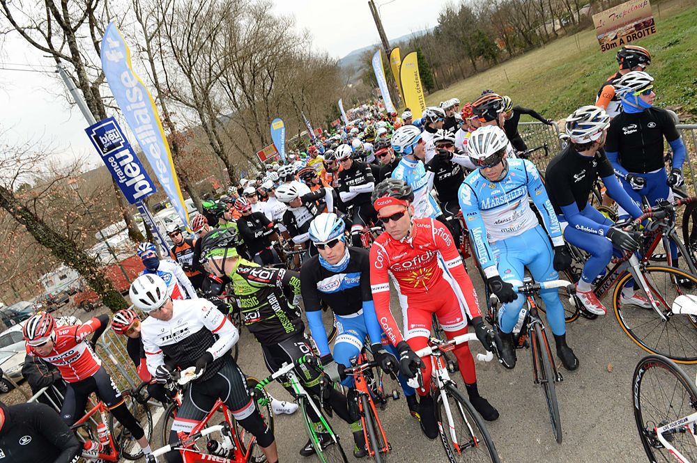 The peloton stopped in protest of racing in harsh weather