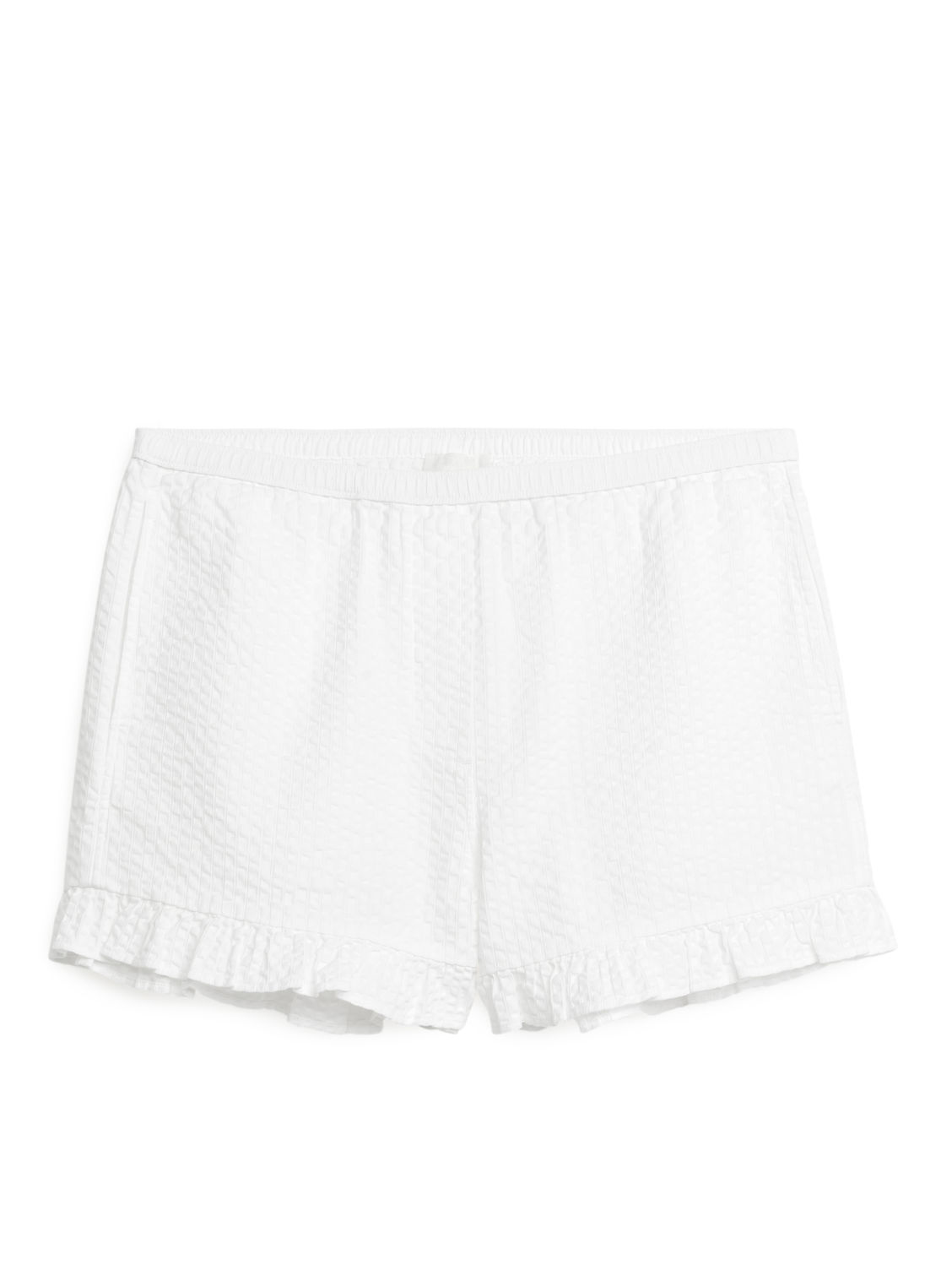 Frill Seersucker Shorts - White - Arket Gb