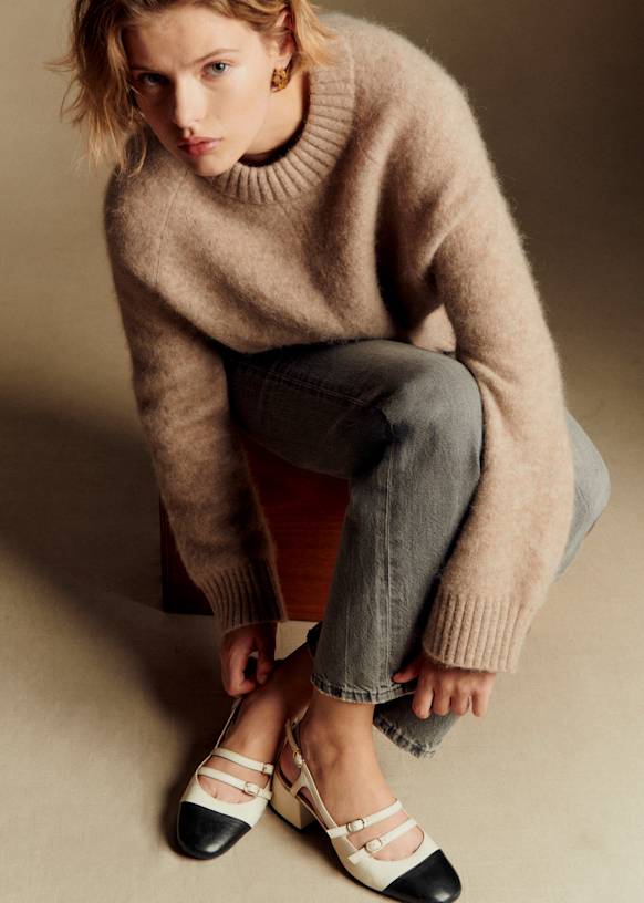 Paula Babies - Ecru / Black - Sheep Leather - S&amp;eacute;zane