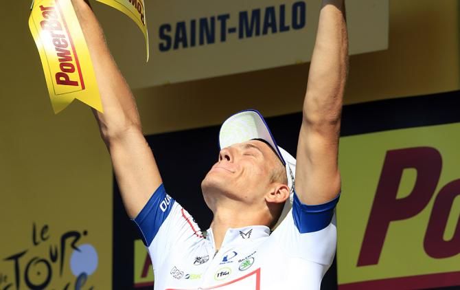 Marcel Kittell (Argos-Shimano) celebrates his victory in Saint-Malo