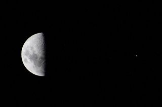 Jupiter and the Moon Seen Over Ouyen, Australia