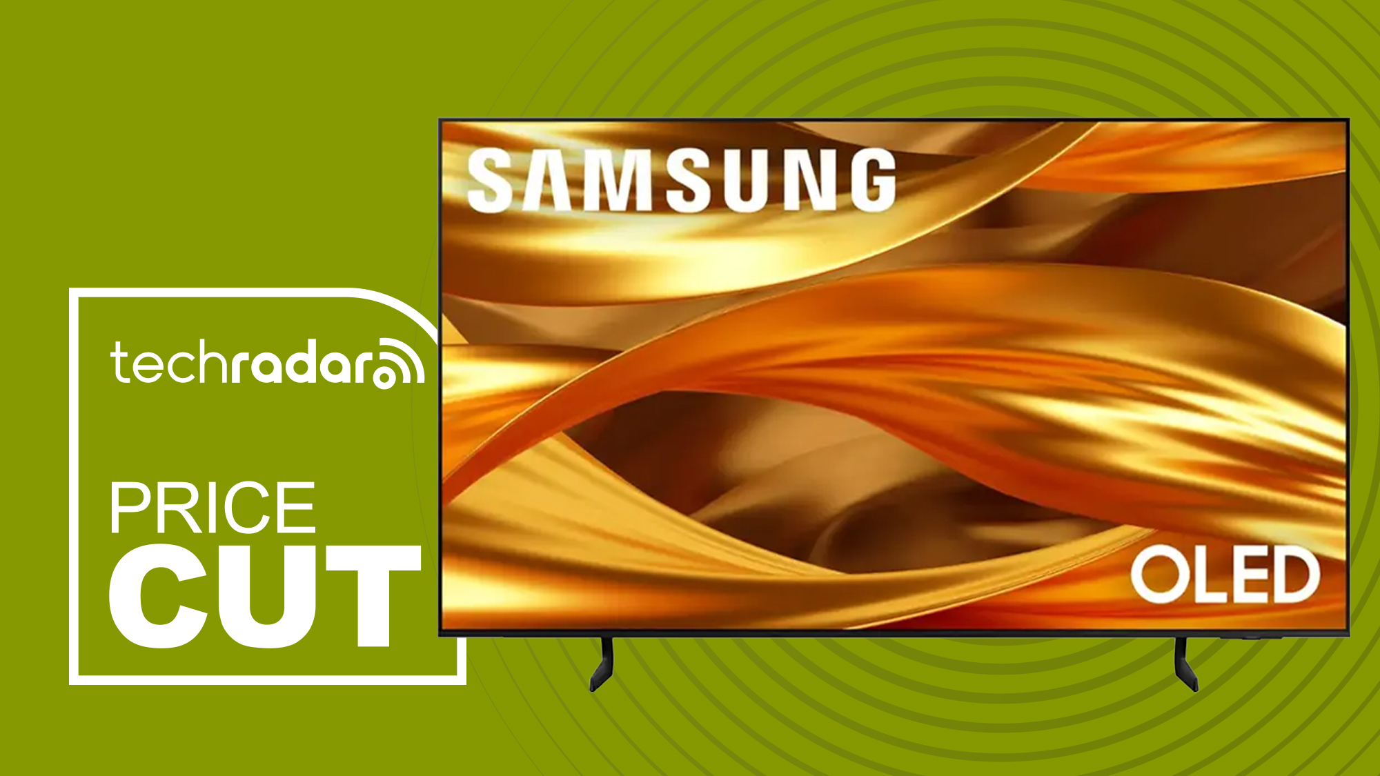 Samsung S84F TV with a sign saying Price Cut