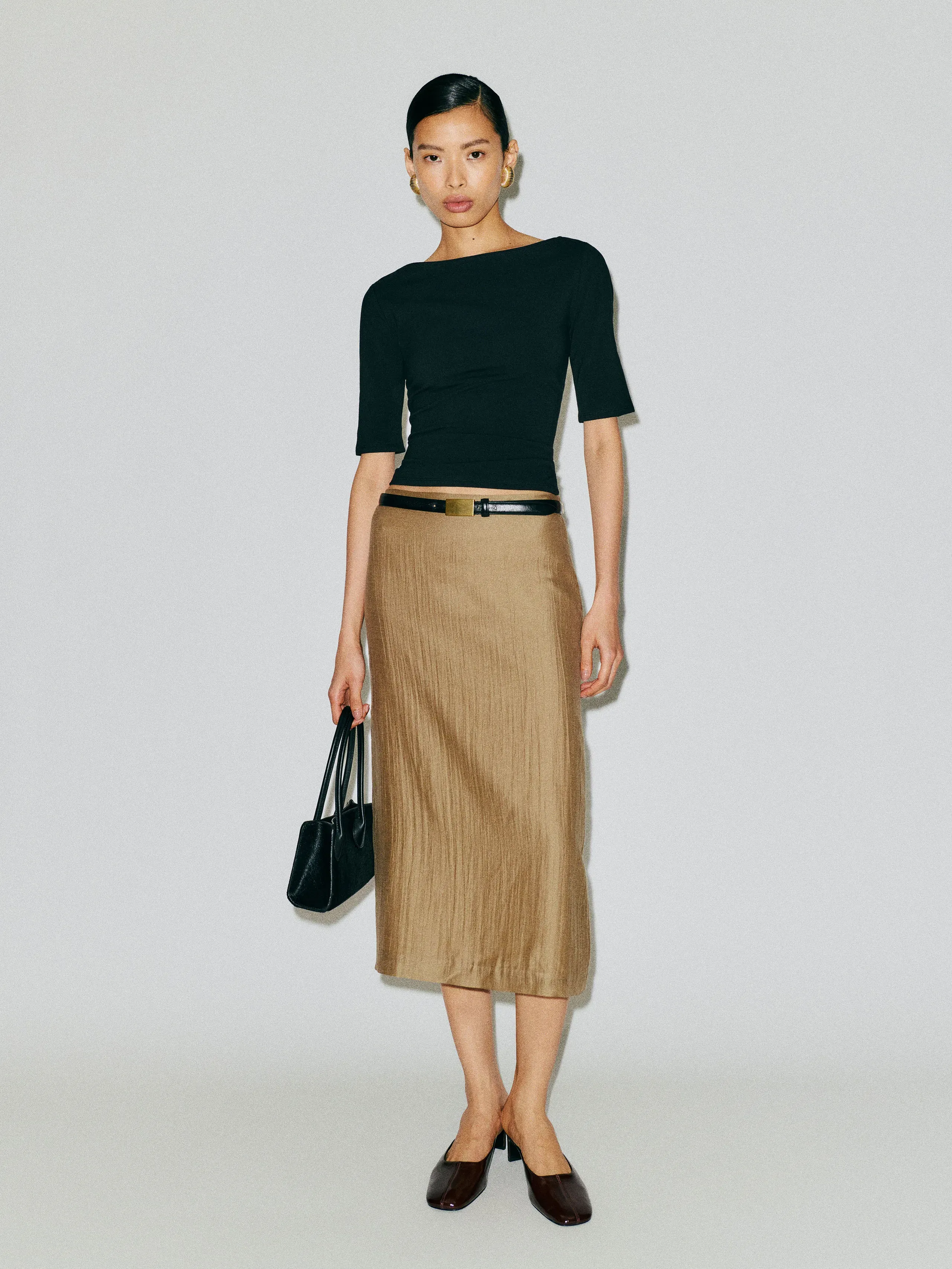 the reformation, Helen Low Waist Midi Skirt