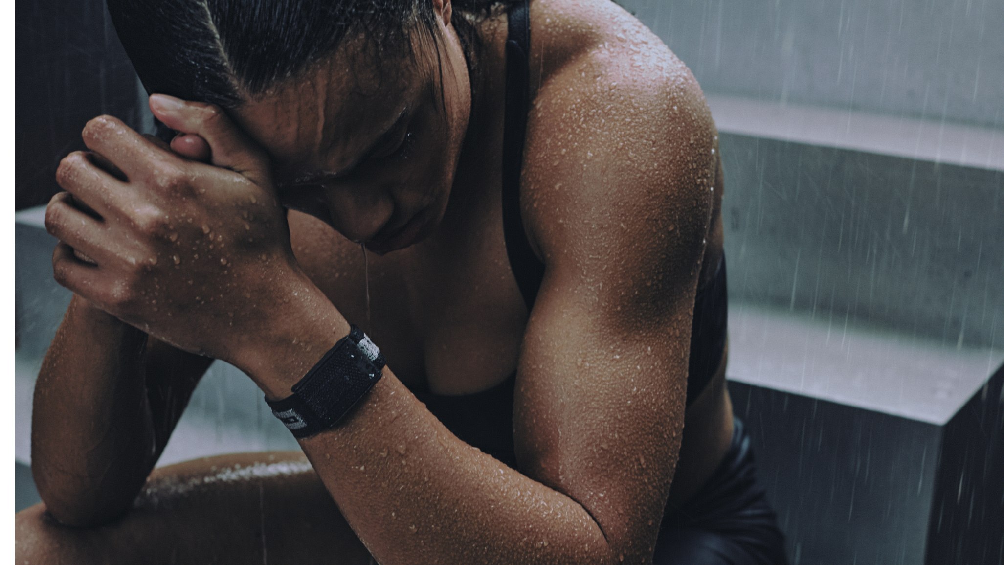 Whoop athletes wearing the Whoop x SR_A Project Terrain collection