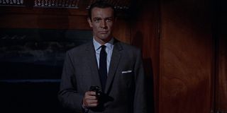 From Russia With Love Sean Connery aims his gun in a train cabin