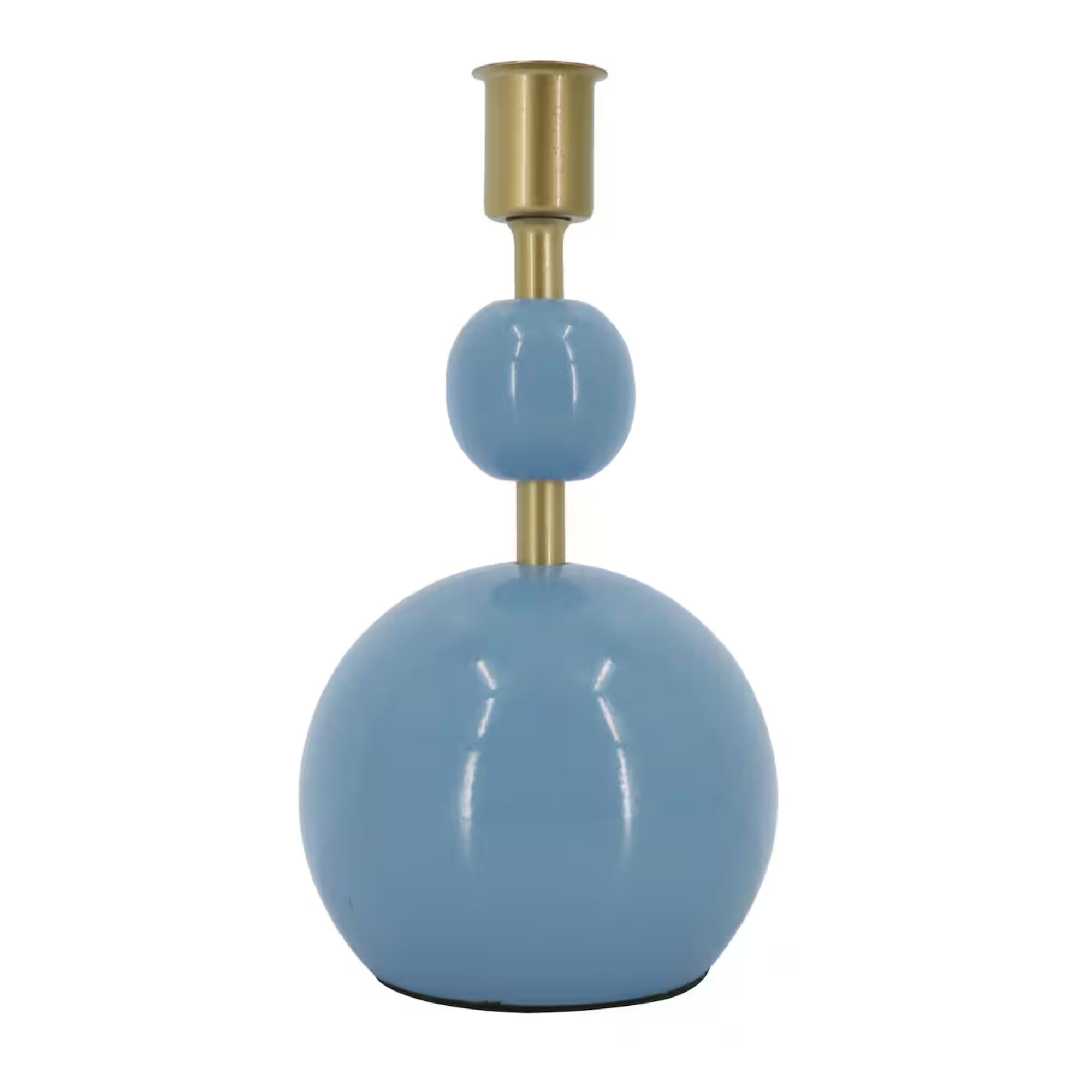 a blue taper candle holder