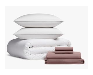 Bedding in a bag set from parachute in mauve color