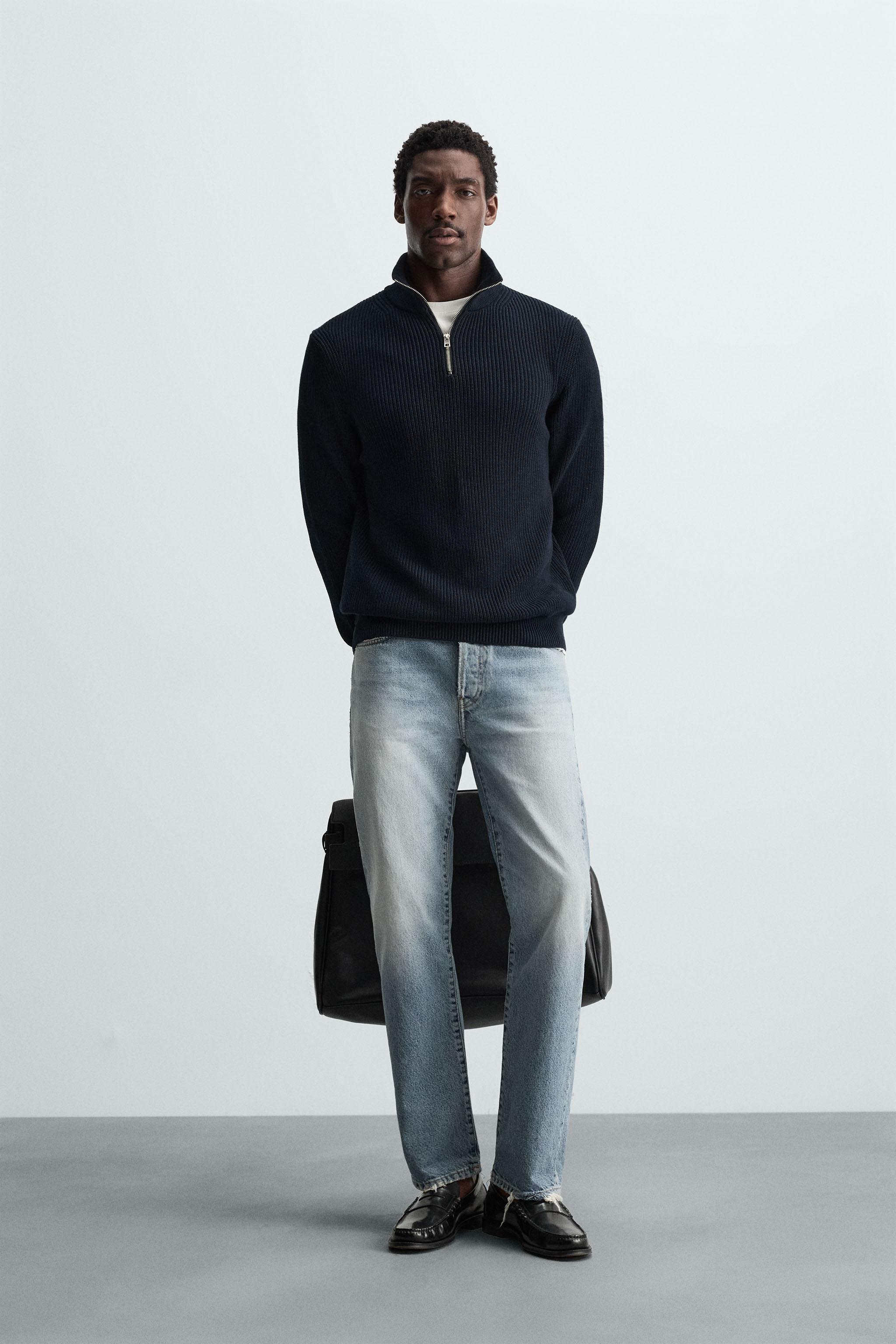 Purl Knit Quarter-Zip Jumper