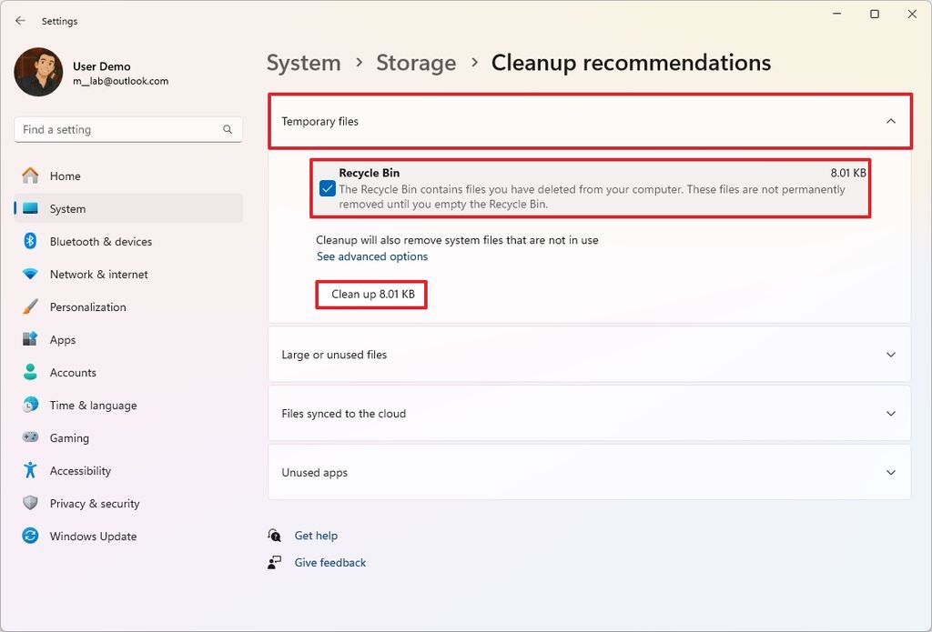 Windows 11 free up space