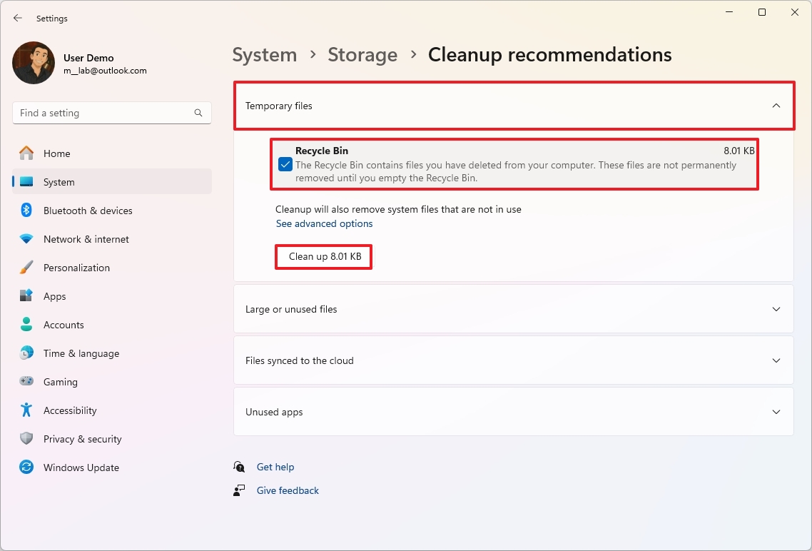 Windows 11 free up space