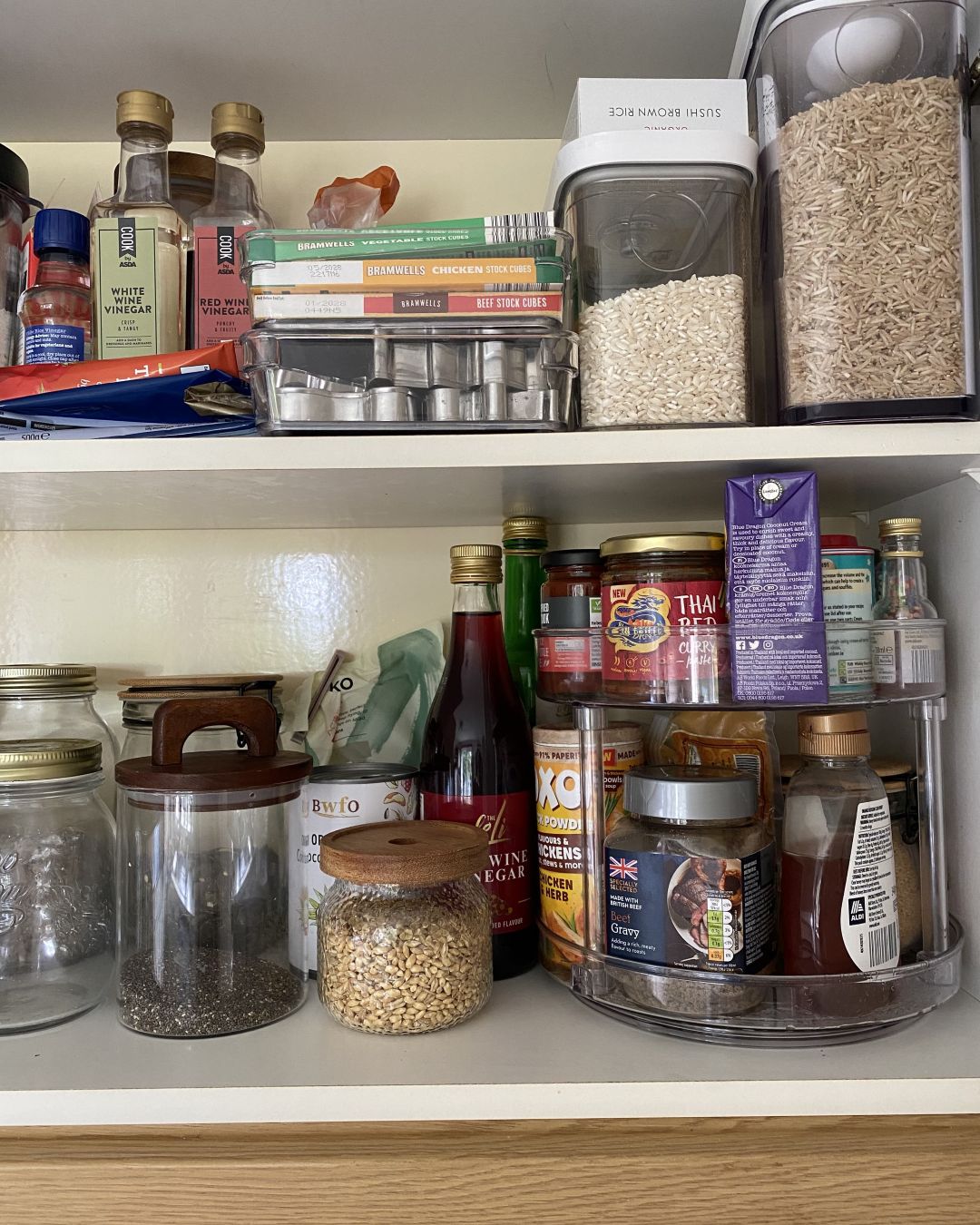 Kitchen cupbaord with food and storage solutions