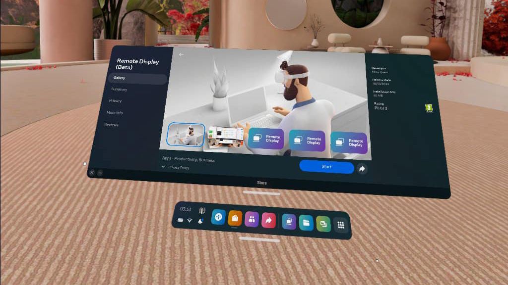 Remote Desktop beta on the Meta Quest Pro