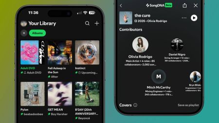 Spotify pins and SongDNA tools in the mobile app