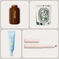 Graphic of some of the best new beauty products of the month