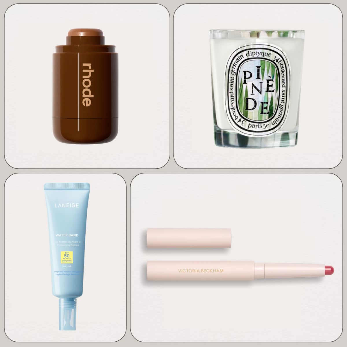 Graphic of some of the best new beauty products of the month