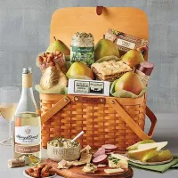 2. Wedding Picnic Basket with Wine