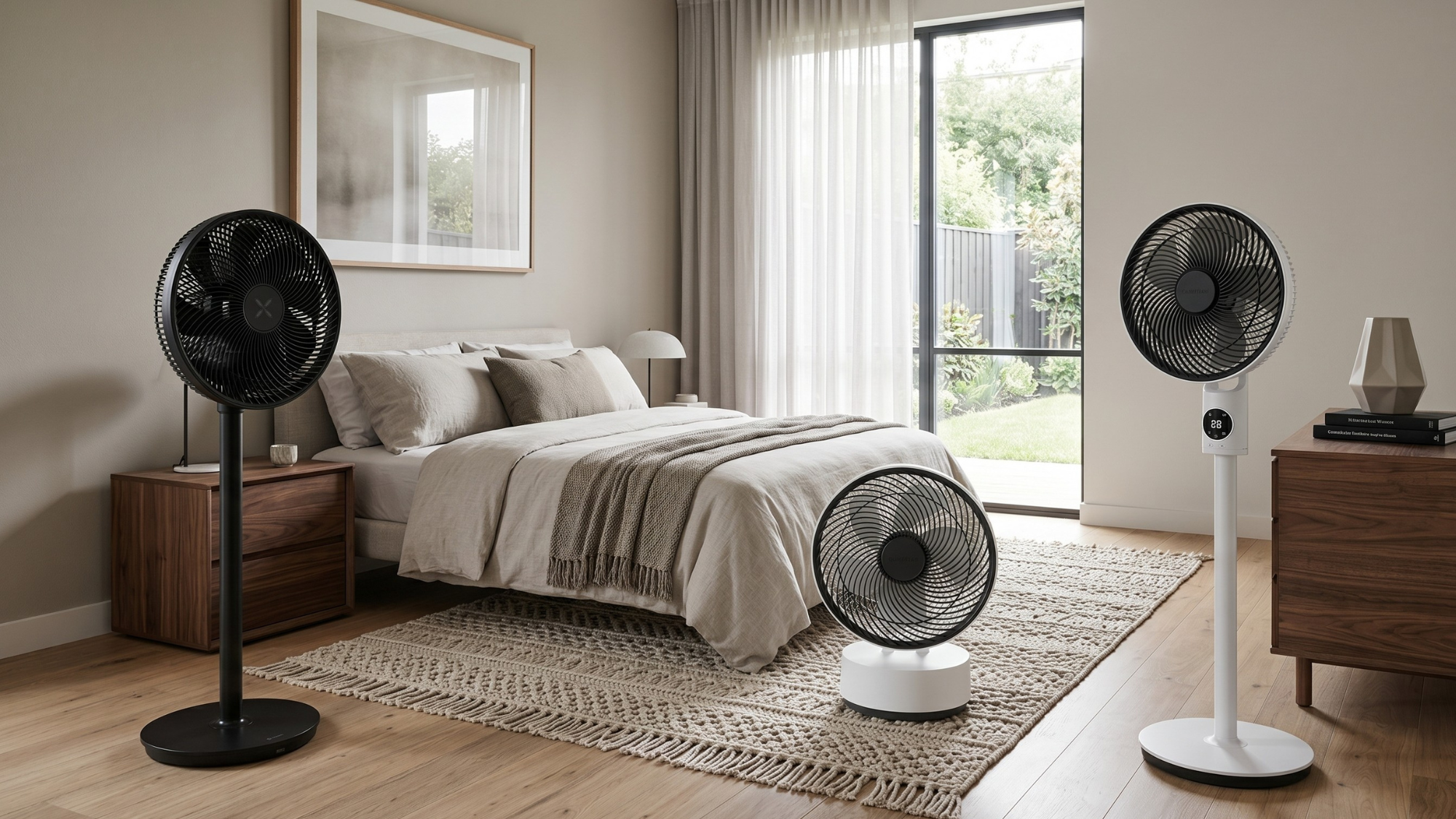 Three of best cooling fans in a bedroom