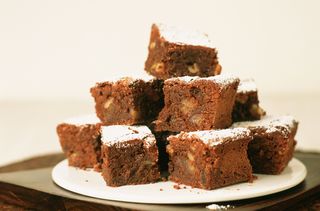 Gluten-free and dairy-free date and pecan brownies