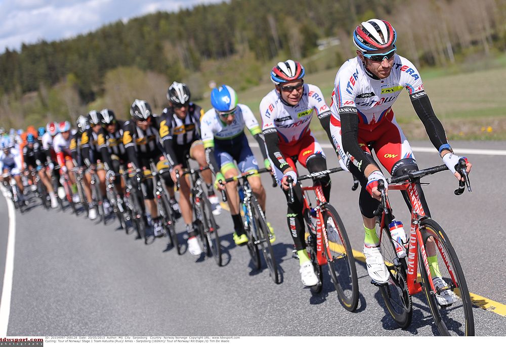 Team katusha contolled the peloton for Kristoff.