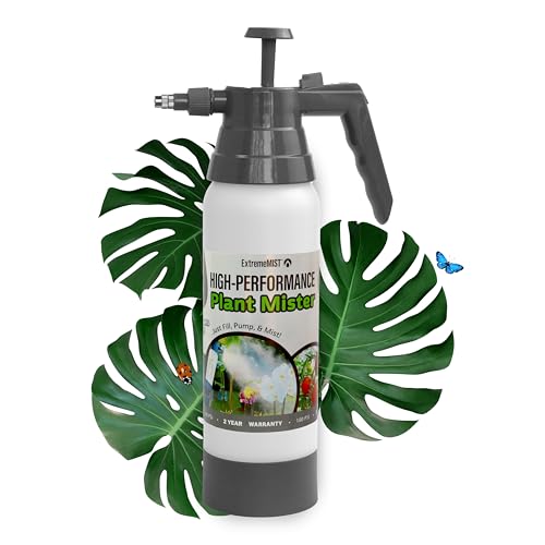 Extrememist High-Performance Garden Sprayer - Ultimate Plant Mister &amp;amp; Spray Bottle for Plants - Horticultural Hand Pump Sprayer With Adjustable Brass Nozzle - Outdoor &amp;amp; Indoor Plant Humidifier - 32 Oz